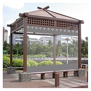 Transparant afdekzeil voor buiten, tuinhuisje, zijpanelen met oogjes voor terrasoverkapping, camping, veranda, 64 afmetingen (1 x 0,8 m)