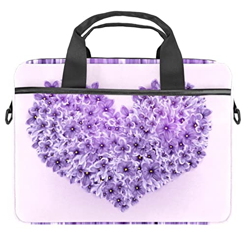 Sac ordinateur 14 pouces à bandoulière motif fleur violette