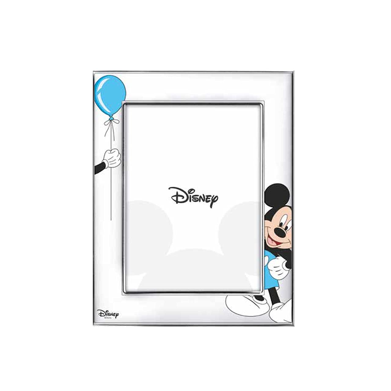 VALENTI & CO. Disney Baby - Topolino Mickey Mouse - Cornice per Foto in Argento da Tavolo o Comodino per la Cameretta del Bambino perfetta come Idea Regalo Battesimo o Compleanno