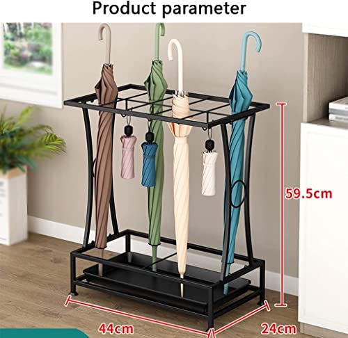 Porte-parapluie robuste à 10 compartiments au design métallique épuré - 3