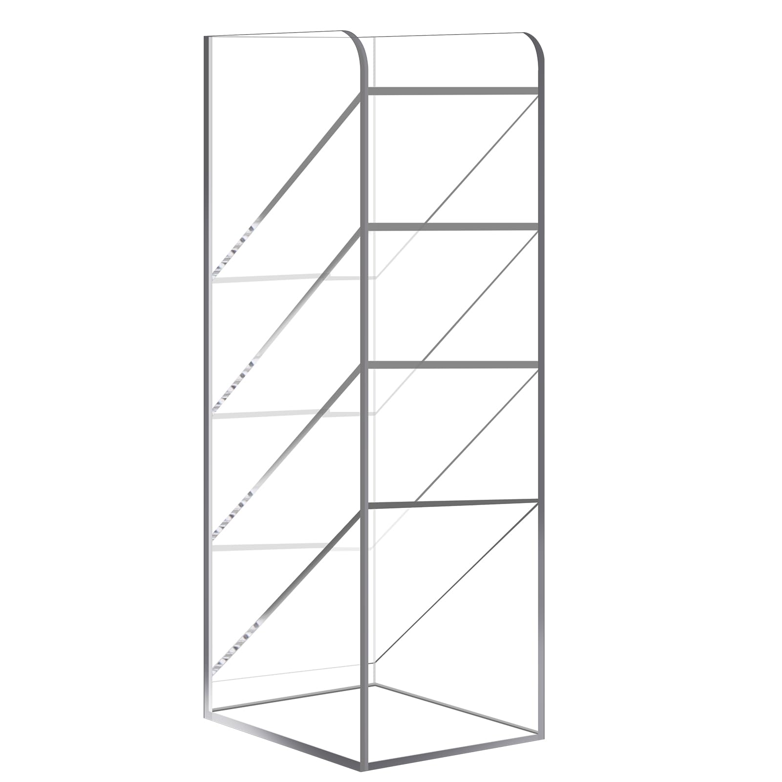 Uquelic Acrylic Pencil Holder, 5 Compartments Clear Pen Pot