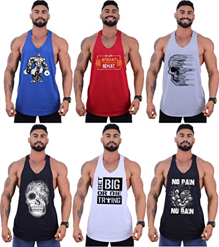 Kit 6 Regatas Longline Super Cavada Masculina MXD Conceito Casuais Fitness Musculação Treino Academi