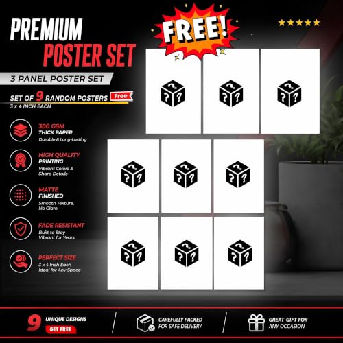 Image of ADRAIL STORE One Piece Anime Manga Poster, luffy Character Design Wall Poster 3 Panal - A4 Size, 300 GSM, Wall Decor Posters Wall Art For Bedroom, Living room, Office, Dining Room,No Frame (Luffy-2)