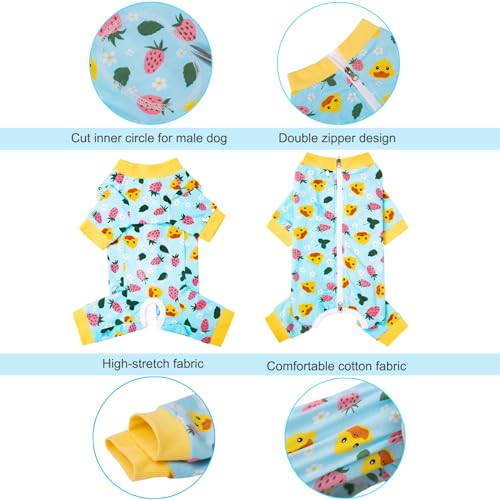 Image of Dog Recovery Suit for Small Medium Large Dogs, Pet Onesie After Surgery Comfort Dog Bodysuit Anti Licking (Blue,XL)