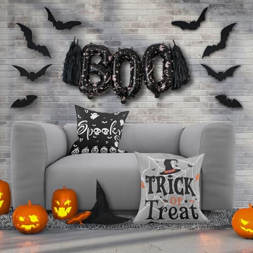 OHOME Skeleton Ghost Pumpkin Pillow Covers – Halloween Decor - Image 5