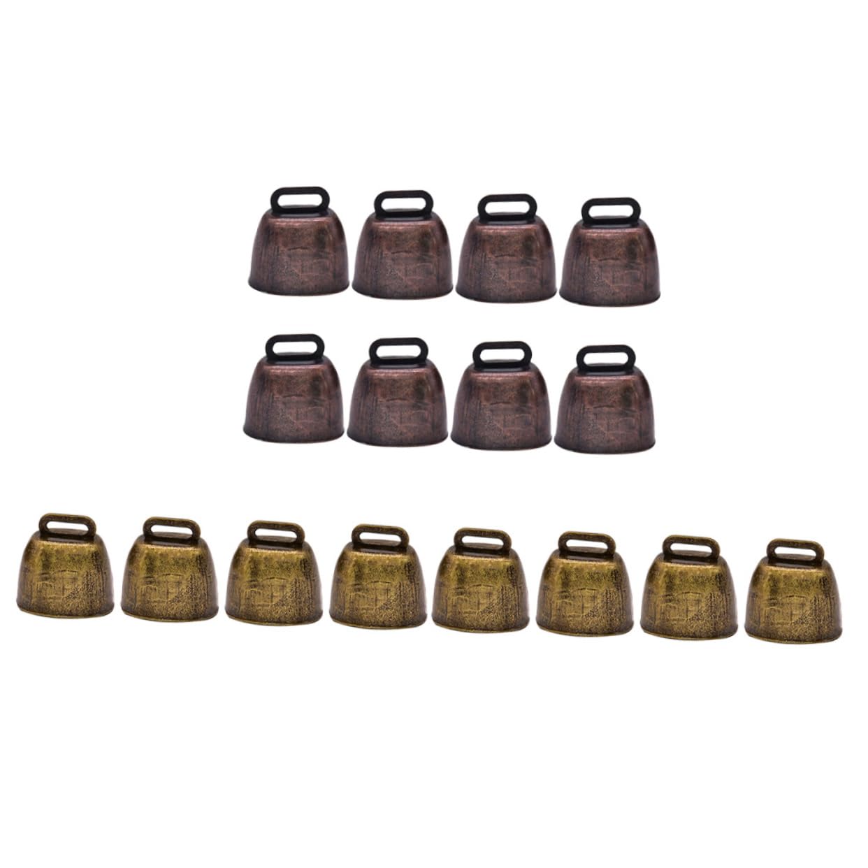 JOINPAYA 18Pcs Vintage Cow Bells for Crafts Loud Distinctive Sound Farm Animal Decoration for Sheep Goat and Pet Identification Finish
