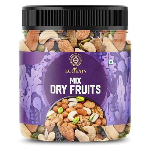 Image of Ecoeats Premium Dry Fruits Mix | Healthy Mixed Nuts Contains Almonds, Cashews, Pistachios, Apricot, Black Raisin, Kiwi | 250g