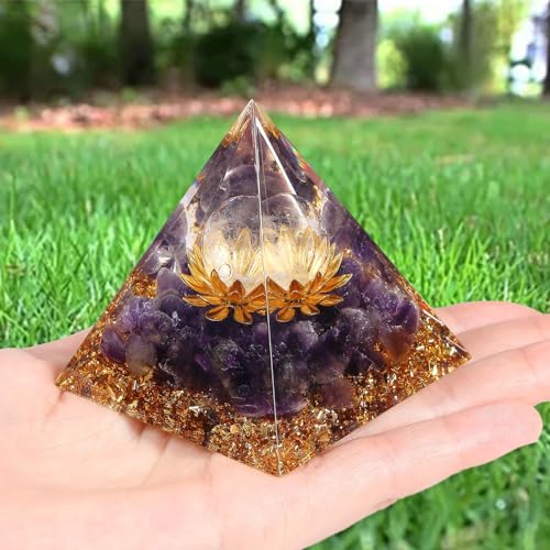 XIANNVXI Amethyst Crystal Gemstone Tower Healing Crystal Gifts for Women Spiritual Gifts for Women Witch Witchy Lotus Flower Orgonite Tower - Image 3
