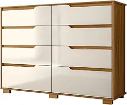 Cômoda 8 Gavetas Geórgia Freijó/Off White Moval