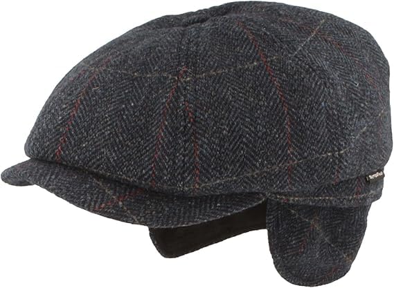 Breiter Gorra Plana de Invierno con Orejeras Flatcap Visera con Membrana Gore-Tex – Hecha de Lana con Forro Interior Suave y Protección Plegable para Orejas