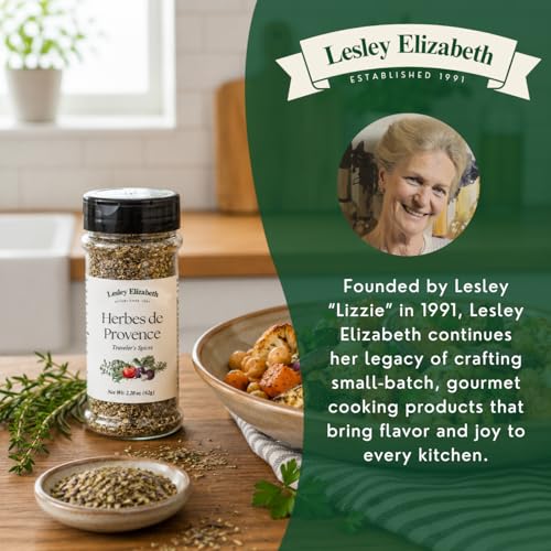Image of Lesley Elizabeth Herbes de Provence Traveler's Spices - Authentic French Herb Blend for Chicken, Fish, Pork & Vegetables | All-Purpose Gourmet Cooking & Grilling Seasoning