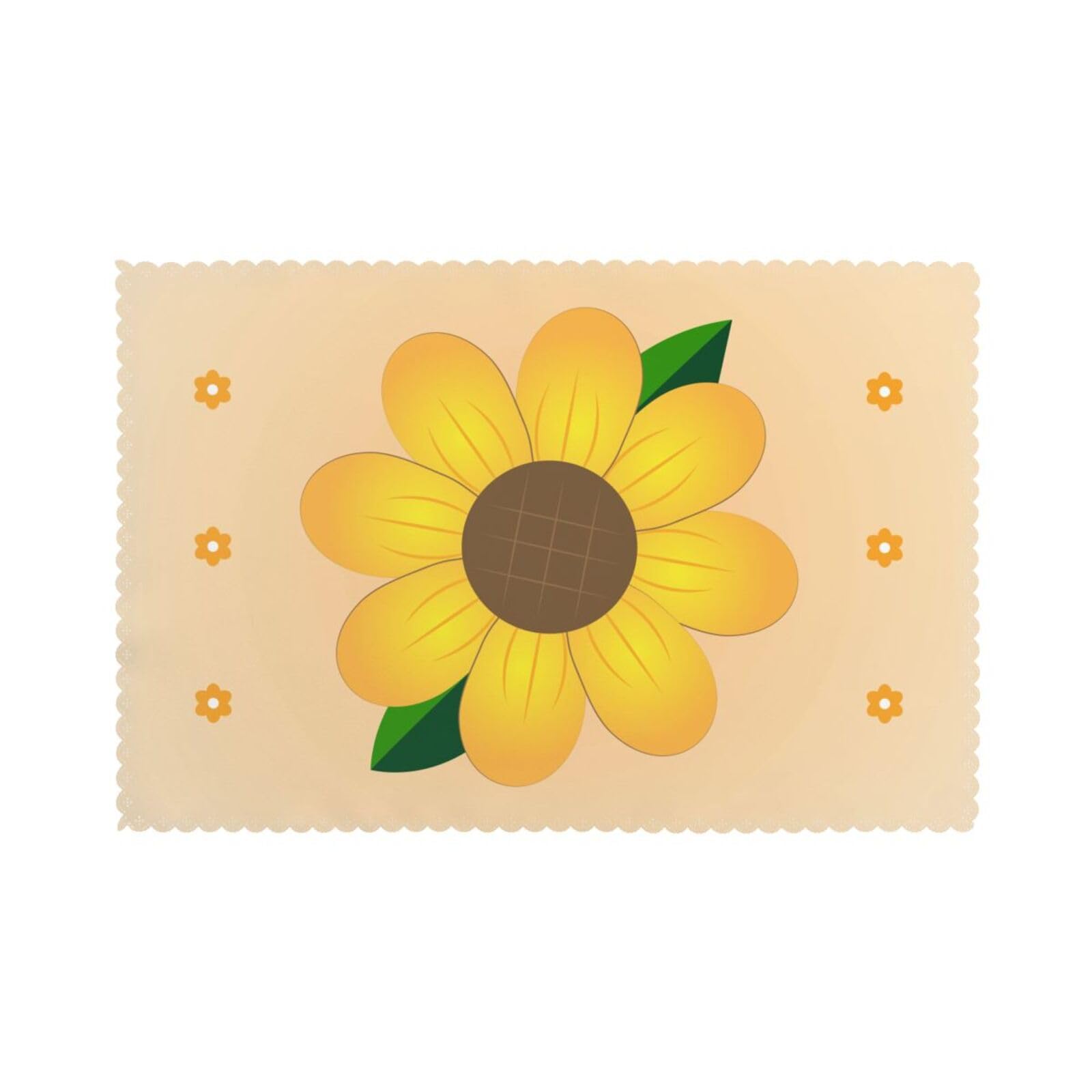 Golden Sunflower Placemat set of 6, oil-proof and insulated dining table placemats, washable and wipeable.