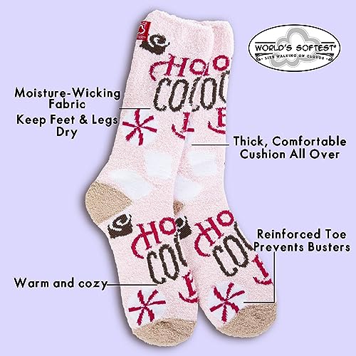 Image of World's Softest Cozy Collection Crew Socks - Smooth Multi Colors Cozy Socks - Knit Top Holiday Spirit Fashion Socks