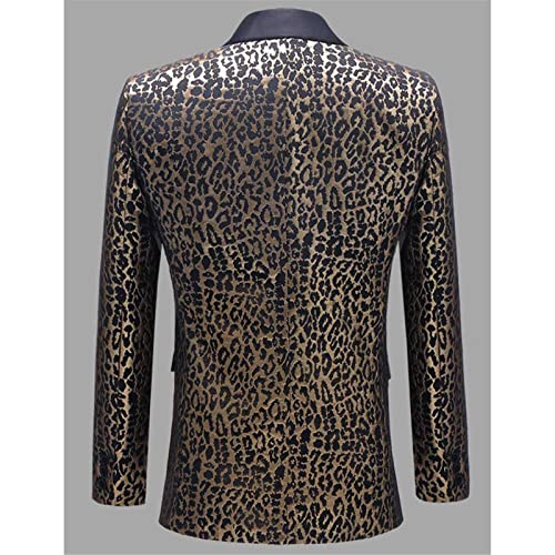 Sexy Leopard Print Blazer Men's Fashion Point Collar One Button Luxury Dress Blazer Wedding Party Wear3
