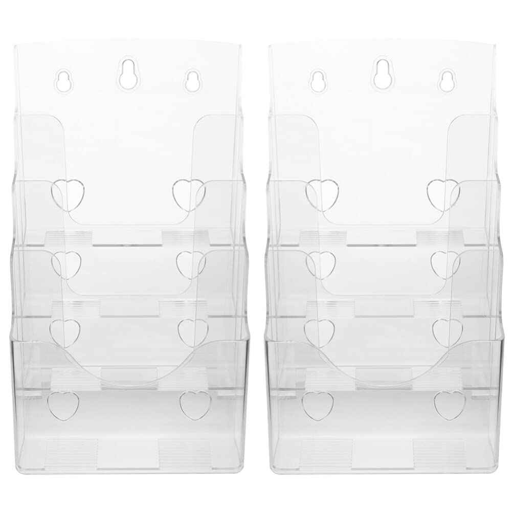 ULTECHNOVO 2pezzi Porta Riviste Espositore per Brochure e Volantini Organizer in Plastica Resistente Supporto per Documenti da Scrivania Organizzatore per Materiale Informativo