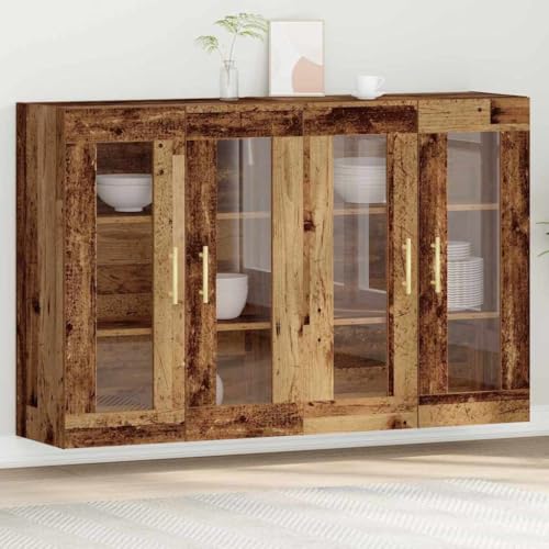 Armario de pared de madera noble y cristal para un almacenamiento elegante 2