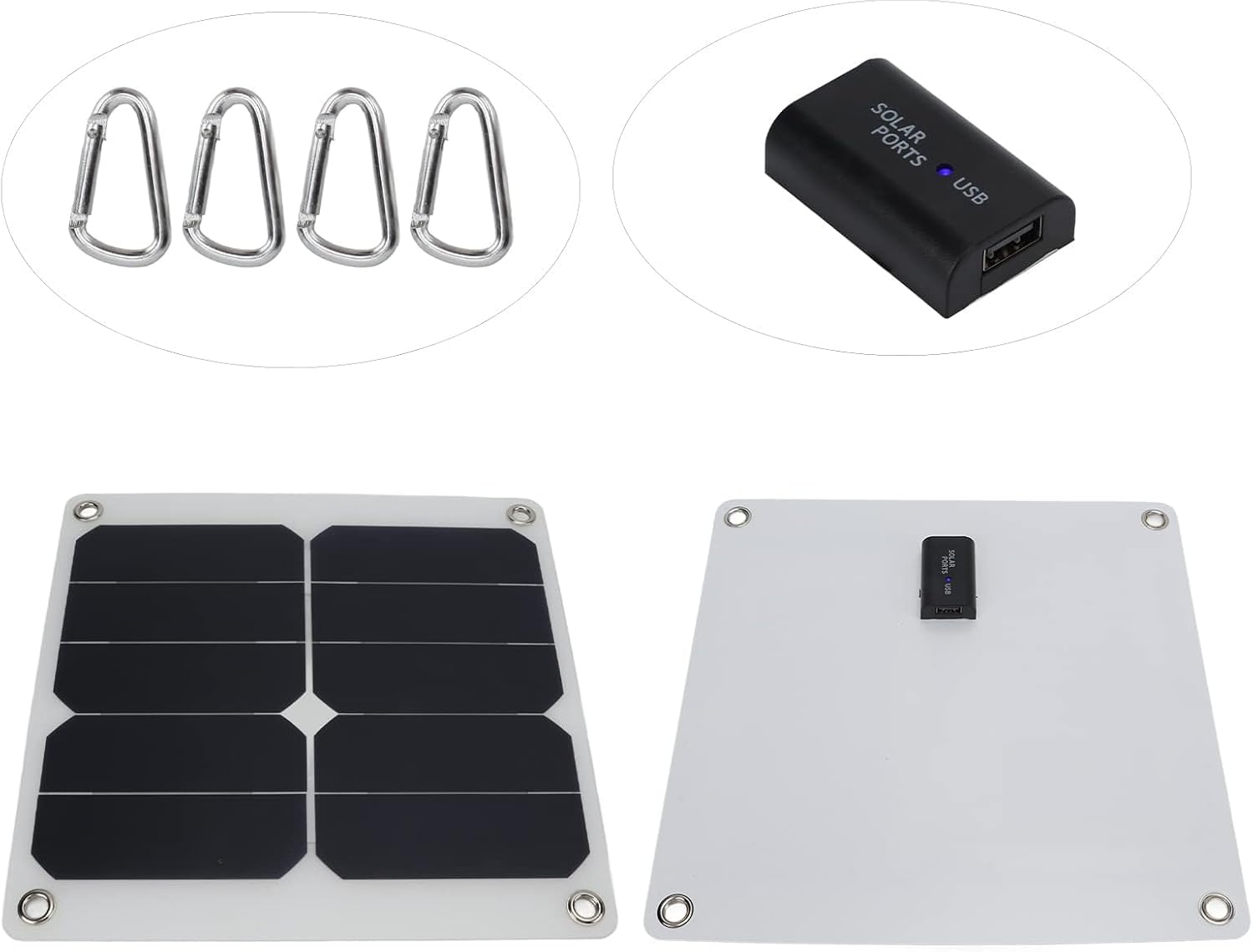 JEOZBM Solar Panel Charger, 15W 5V Polysilicon Solar Power Charger Panel Set, USB Portable Pico Solar Panel Cell for Mobile Phones