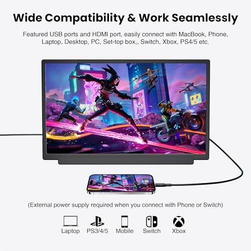 Image of kasorey Laptop Screen Extender, 15.6 inch FHD 1080P Detachable Laptop Monitor Extender for 13-17.3 inch Laptop, Plug-Play Portable Laptop Extended Monitor, Slim 0.27'' Travel Monitor for Wins /Mac /Android /PS5