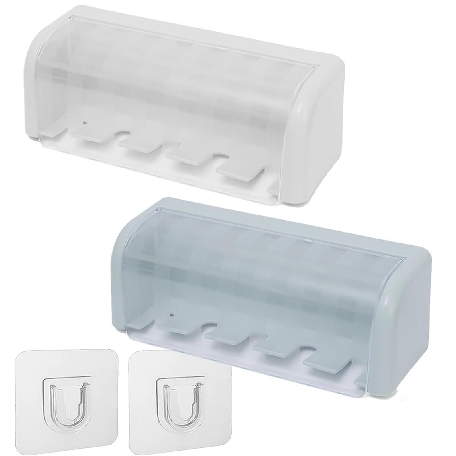 Portacepillos De Dientes De Pared Frosted Plastic Adhesive Toothbrush Holder
