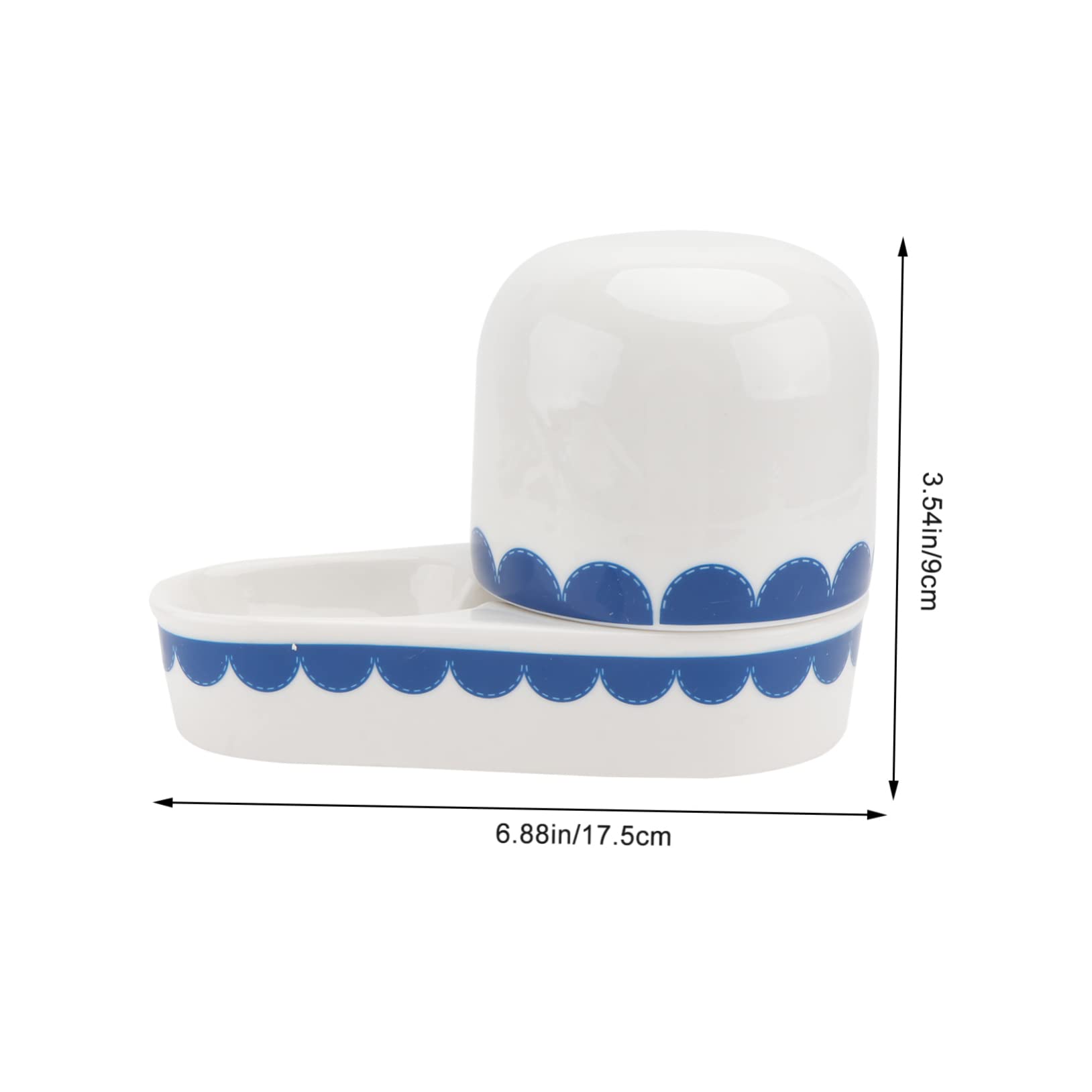 Bevitore per Conigli in Ceramica Blu, Ciotola Creativa Liscia