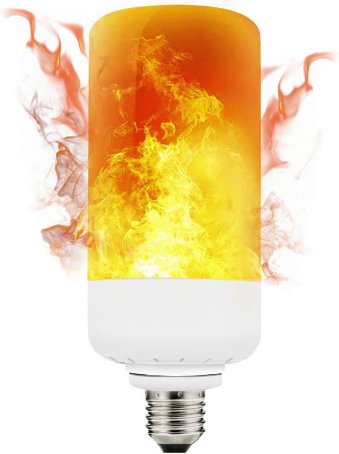 LED Flame Light Bulbs,SUNINESS E27 Waterproof Portable Flickering Fire Effect Light Bulb Adjustable Decorative Flicker Bulbs with 3 Modes for Bar Festival Party Christmas Decoration