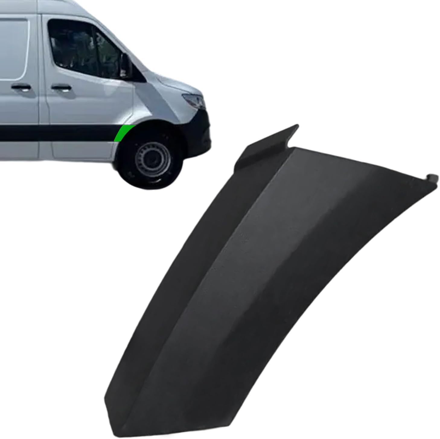 Front Wheel Arch Molding Trim Panel Black Plastic Side Molding Panel Fits for Mercedes Sprinter 1500 2500 3500 3500XD 2019 2020 2021 2022 2023 2024 (Front Right Wheel)