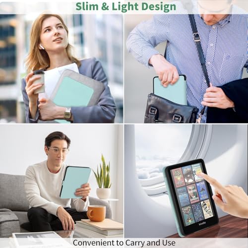 Image of Sanyetral PC Hard Back Cover with Auto Wake /Sleep Function, Incompatible with Remarkable Nokia TCL -Green