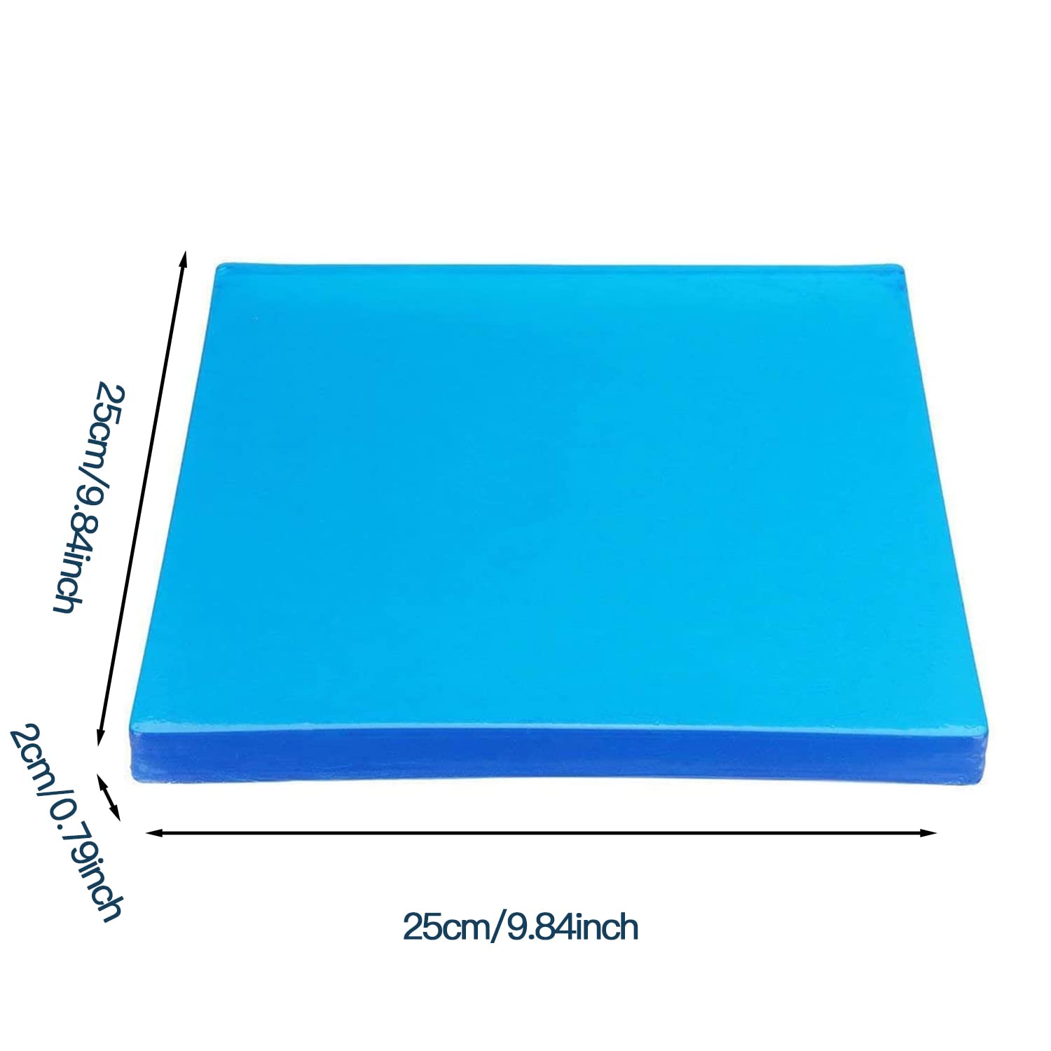 aleawol Cojín de gel para asiento de moto, 25 x 25 x 2 cm, cojín de gel para motocicleta, cojín de gel suave, cojín de asiento de moto, accesorios para asiento de moto, color azul