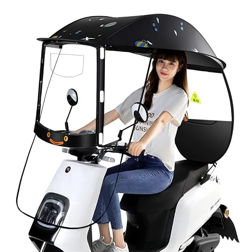 KTTR Universal Electric Motorcycle Rain Cover Canopy Awning,Electric Vehicle Sunshade, Rainproof Sunscreen,for Scooters, Battery Car,Motorcycle,A