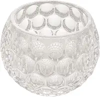 LYOR - Porta Velas de Cristal Bolhas 9,5cm x 7,5cm