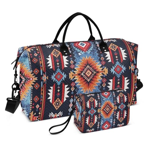 Sac de sport amérindien Kigai grand volume avec trousse imperméable, set de voyage 2 pièces