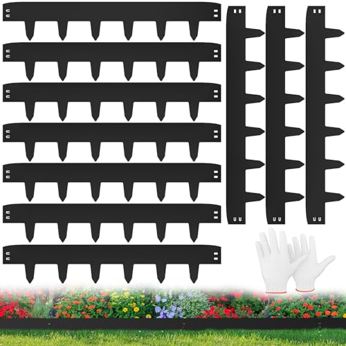 Landscape Edging, 32.8ft (10 Packs) Galvanized Steel Garden Edging Border, Hammer-in Metal Lawn Edging for Landscaping, Yard, Flower Beds and Paver Edging