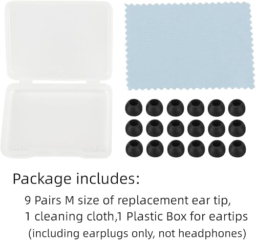 Miniatura 5 de Puntas de silicona de repuesto para auriculares para auriculares aptos para auriculares intrauditivos (agujero interior de auriculares de 0.150 in a