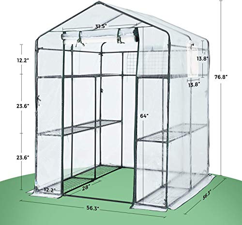 Fbkphss Large Walk-In Greenhouse, With Doors And Windows Waterproof Greenhouse Multifunction Portable Outdoor Greenhouse For Protect Plants #TOP5