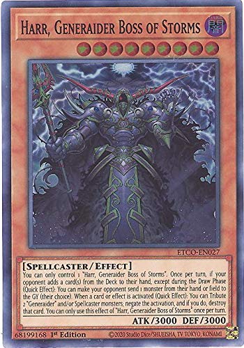 DAONEG HARR, Generaider Boss of Storms - ETCO-EN027 - Super Rare - 1st Edition - Trading Card Game Card - Card - 1 Piece