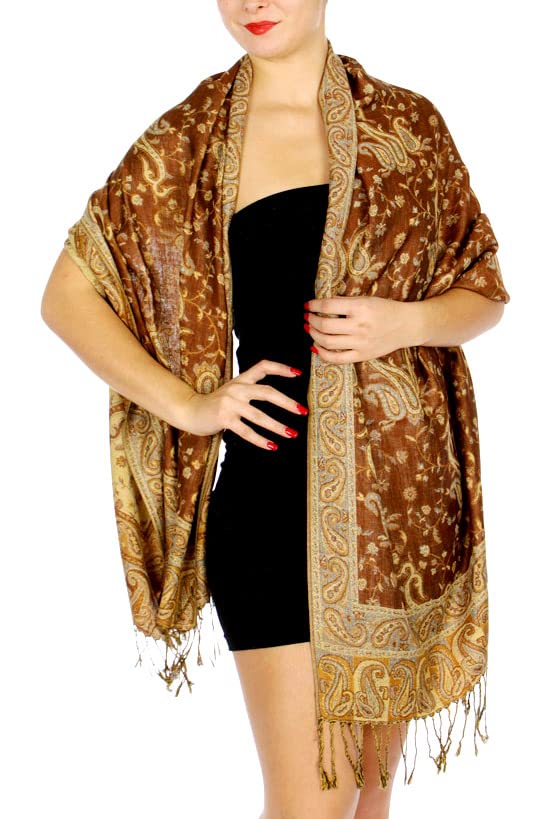 SERENITA Pashmina Scarf for Women Large Cashmere feel Reversible Shawl Wraps, Soft Scarves Travel Accessories3