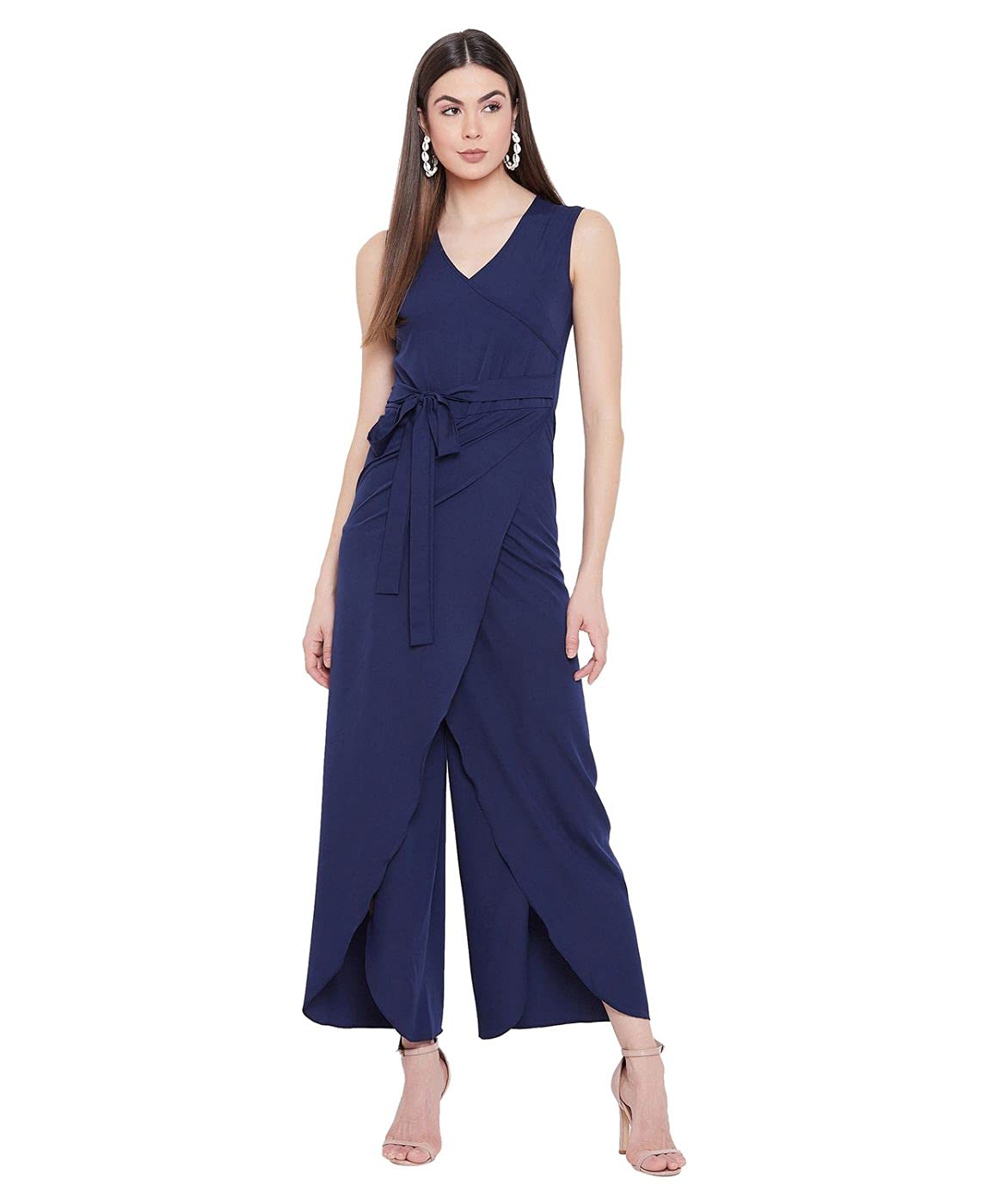 Uptownie LiteWomen's Maxi Jumpsuit (Solid Navy Blue,Large)