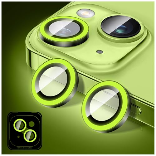 Kucheed Luminous Camera Lens Protector Compatible for iPhone 11, Bling Noctilucent 9H Tempered Glass Camera Cover Film Stickers, Glow in the Dark Automatic Alignment Alloy Rings