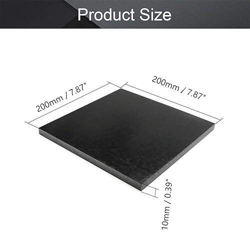 Miniatura 2 de Othmro Hoja de plástico POM negra de 0.39 x 7.87 x 7.87 pulgadas, 1 unidad, lámina de plástico rígido imprimible y duradero, materiales de bricolaje