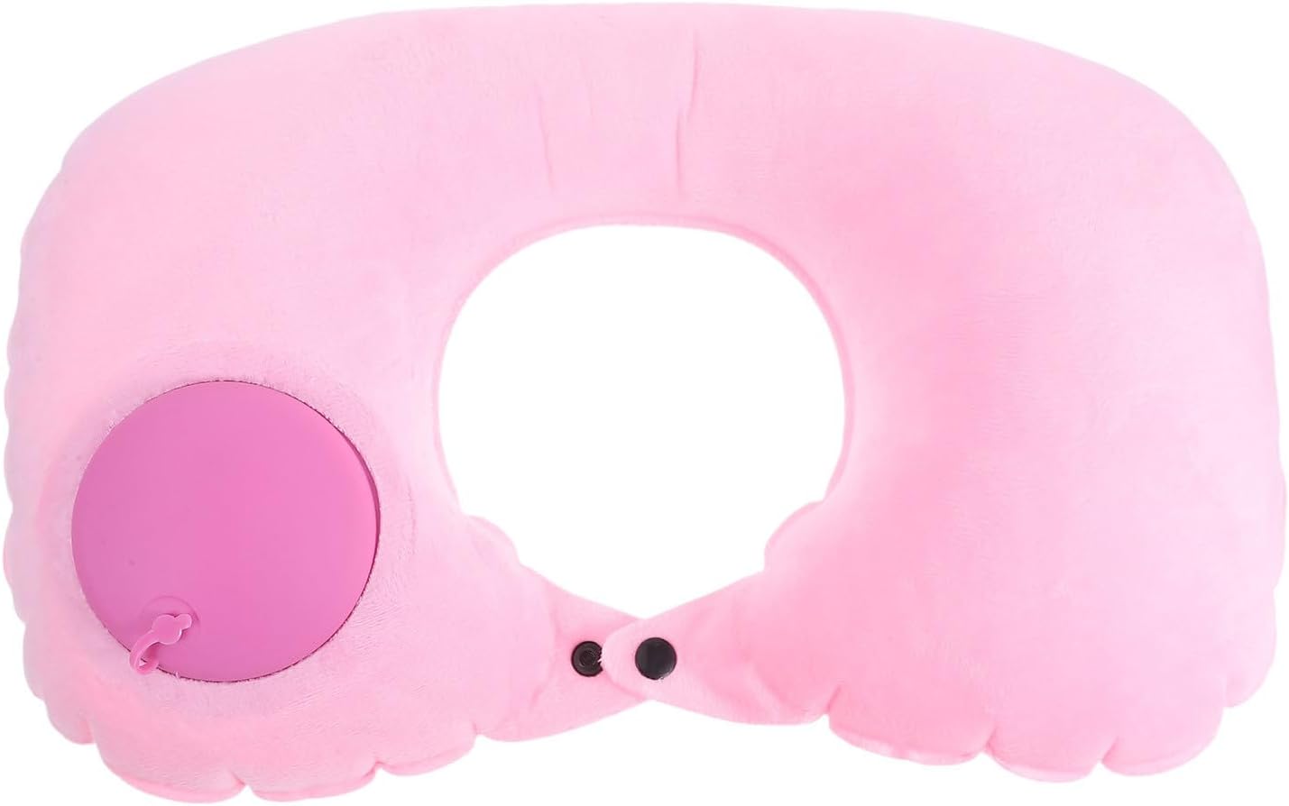 Inflatable U Shaped Travel Neck Pillow Pink PVC for Airplanes Cars | Quick Inflation Design, Ergonomic Support, Lightweight Compact Portable