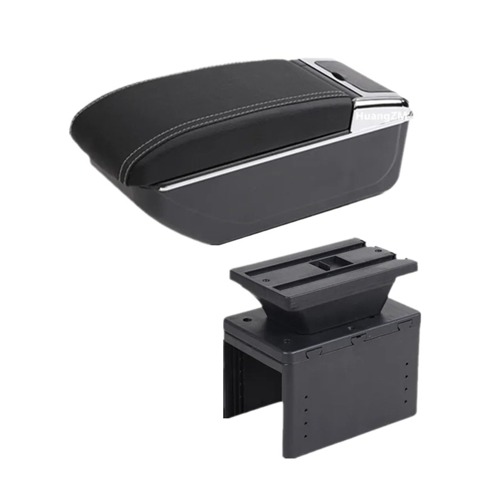 UMDJJU For Captur For Clio5 Car Armrest Box Central Storage Retrofit Interior Accessories Car Centre Console Armrest Box(B white line NO USB)