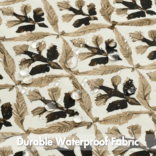 Image of MIULEE Pack of 2 Decorative Outdoor Waterproof Throw Pillow Covers Flower Print Chic Boho Accent Pillow Covers for Square Garden Patio Cushion 16x16 Inch, Coffe-Brown