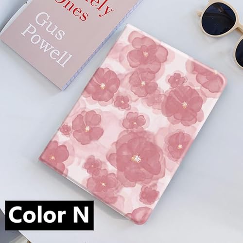 花柄 iPad mini7 A17 Pro ケース 2021 iPad Mini6 ケース 手帳型 可愛い ペン収納可能 iPad mini 第6世代 カバー 女性向け 個性 柄付き オートスリープ機能,Color N