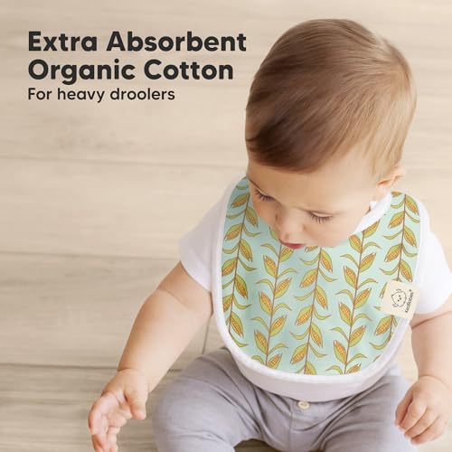 Image of 8-Pack Organic Baby Bibs for Boys, Girls - Soft Cotton Drooling and Teething Bibs for Baby Girl & Boy, Extra Absorbent, Easy To Clean & Put On for Toddler, Newborn, Infant 0-24 Months (Countryside)