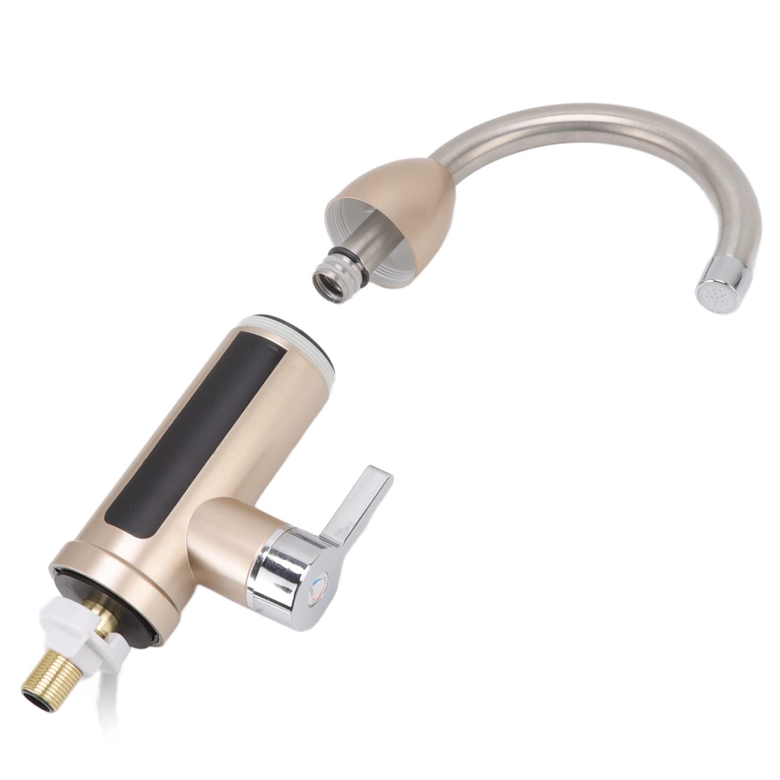 AUNMAS Rubinetto Scaldabagno Istantaneo da 3000 W, Rubinetto Elettrico | Display Digitale della Temperatura, Riscaldamento Rapido 30-60°C, Impermeabile IPX4, Ingresso Acqua Inferiore, Design
