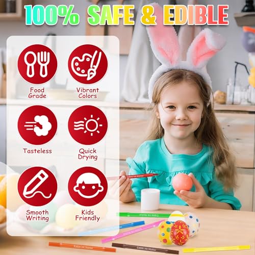 Essbare Lebensmittelfarbstifte 10 Farben – Doppelseitiger Edible Ink Marker für Kekse, Fondant, Schokolade, Torten & Macarons – Lebensmittelsichere Stifte für Kinder- & Partydeko