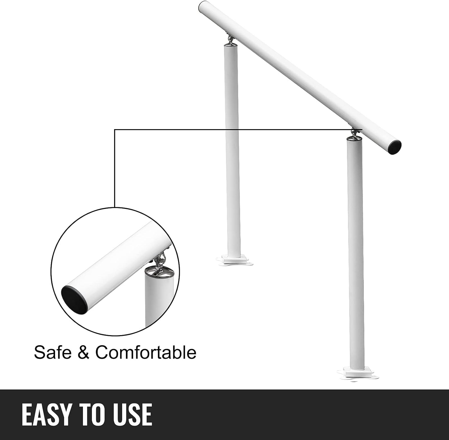 Hоttеѕt Sаlе Happybuy Stair Railing Kit 2/3 Steps Aluminum White Handrail 3ft Flexible Outdoor Deck Hand Rail Flаѕh Dеаlѕ - 80% оƒƒ Happybuy Stair Railing Kit 2/3 Steps Aluminum White Handrail 3ft Flexible Outdoor Deck Hand Rail