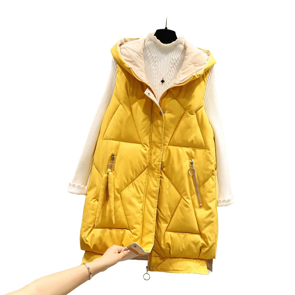 Gilet Donna,Gilet Lungo Trapuntato Donna Gilet Lungo con Cappuccio, Patchwork Gilet Donna Casual Elegante Gilet Donna Gilet Trapuntato Antivento Giacca Imbottita per Donna Ragazza Ufficio Outdoor