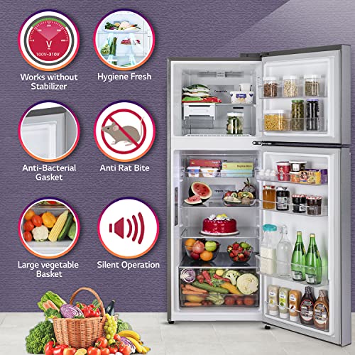 Image of LG 360 L 3 Star Frost-Free Smart Inverter Wi-Fi Double Door Refrigerator Appliance (GL-T382VPZX, Shiny Steel, Convertible & Door Cooling+, 2022 Model)
