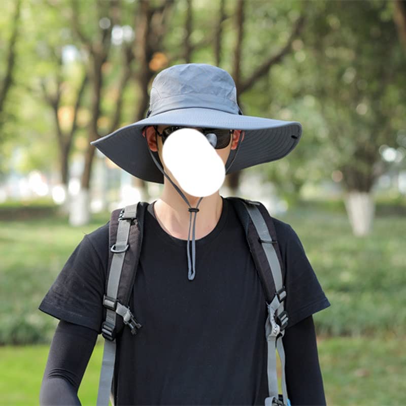 Grand chapeau de pêche contre les coups de soleil sur le visage